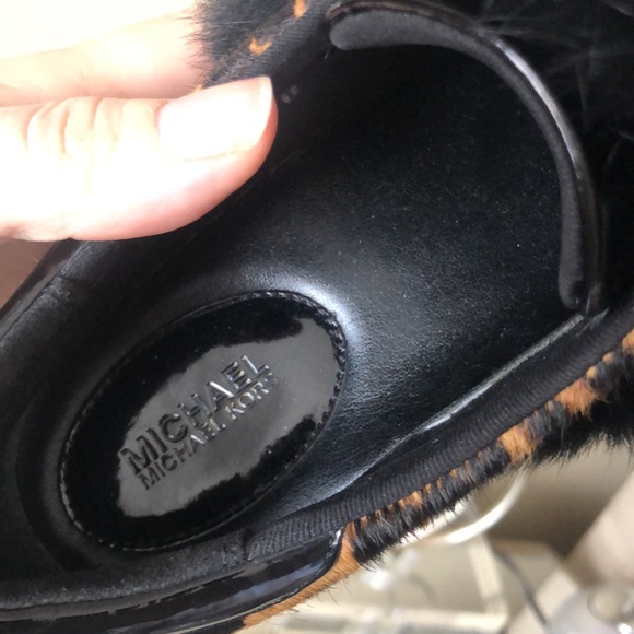 MICHAEL KORS Maven Rabbit Fur Calf Hair Sneakers Shoes Cheetah print - Picture 10 of 12